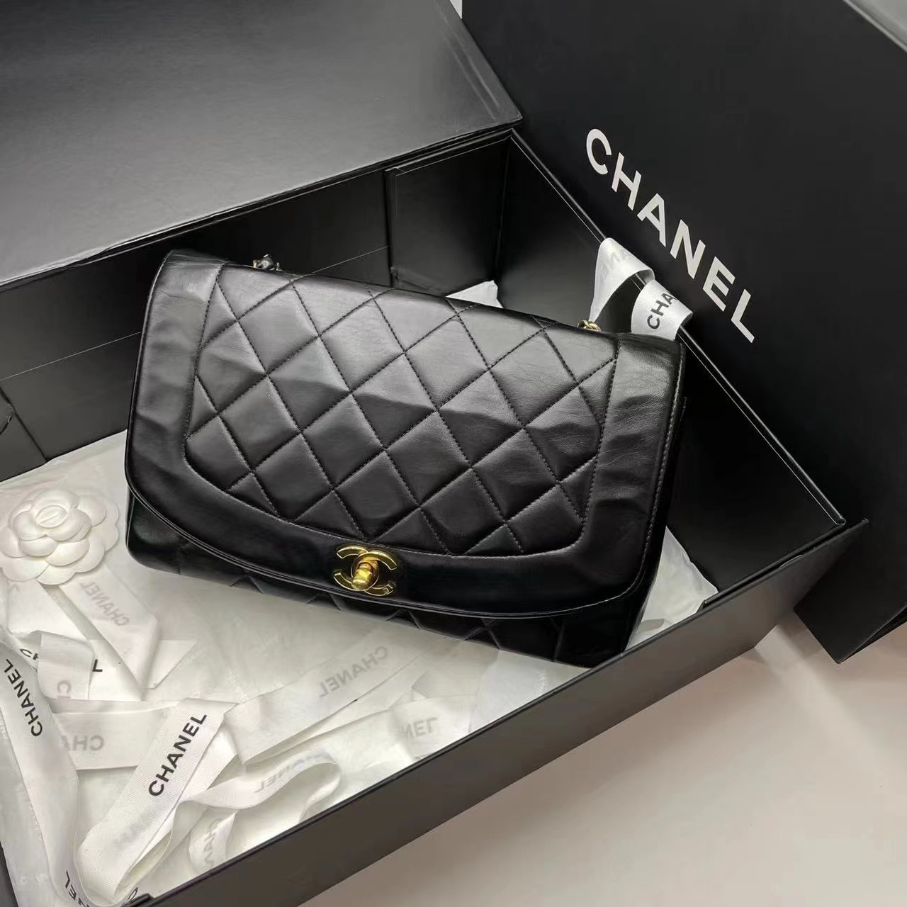 95新 Chanel/香奈儿 艾瑟尔奢品/中古戴妃单肩包/7247