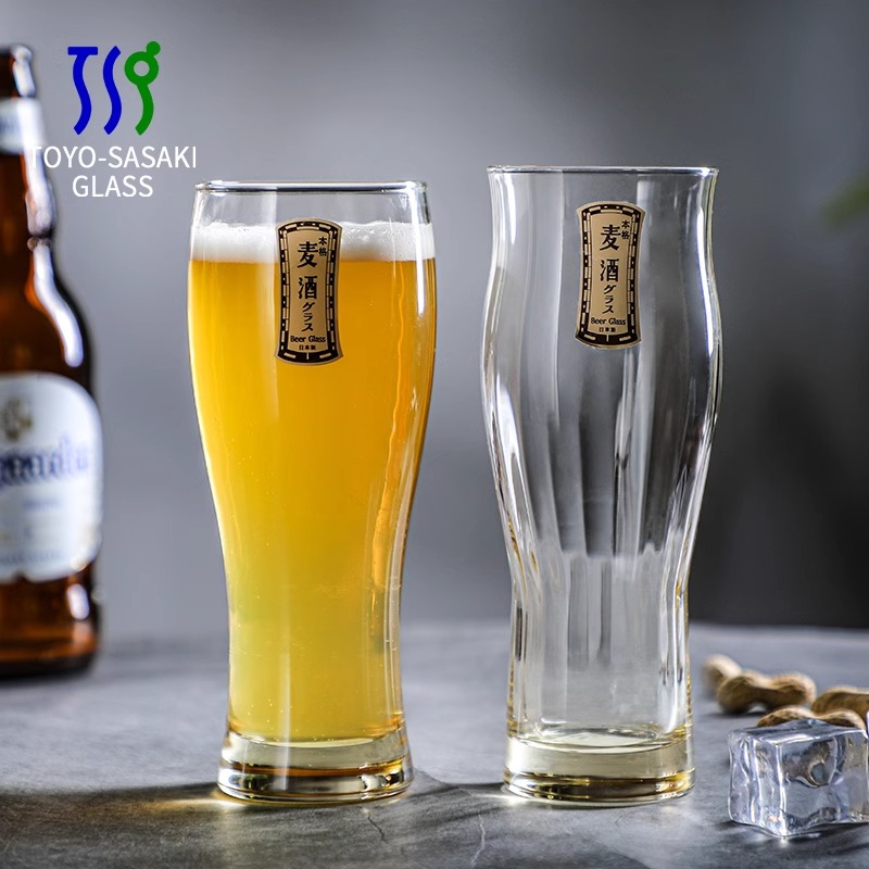 日本进口东洋佐佐木 本格琥珀玻璃精酿小麦啤酒杯 日式家用锤纹杯