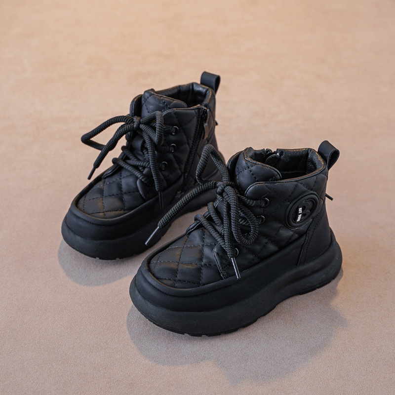 男童马丁靴秋冬款韩版儿童靴子时尚软底防滑中大童加绒男孩雪地靴