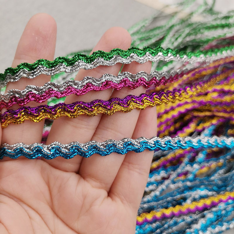 【买二送一】5mm金银丝民族服装辅料配饰diy双色波浪带装饰S弯带