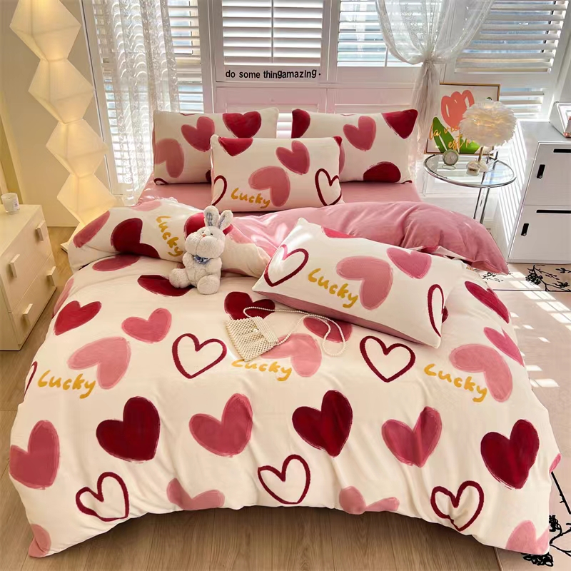 【工厂直销】冬季双面牛奶绒四件套宝宝绒单双人保暖床上用品