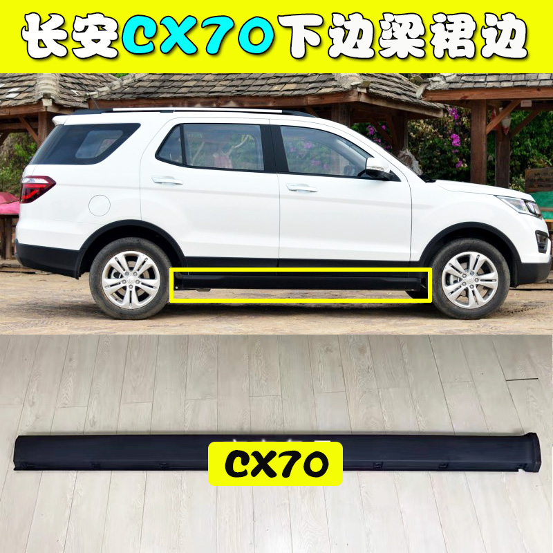 适用长安CX70车门下裙边 门槛装饰板车门下长护板 防撞条下边梁