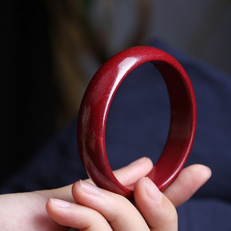 虹辰石记 含辰砂工艺品贵州万山朱砂厂家直销紫金砂天然朱砂手镯