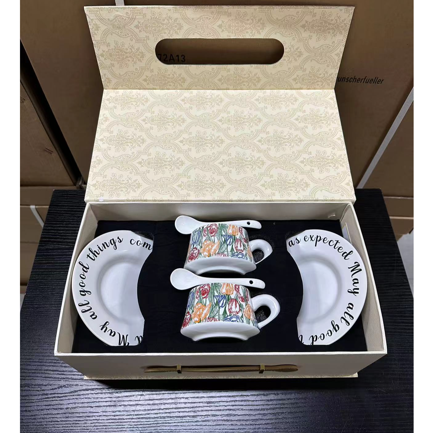 大倩家用咖啡杯套装杯盘套装礼盒渠道