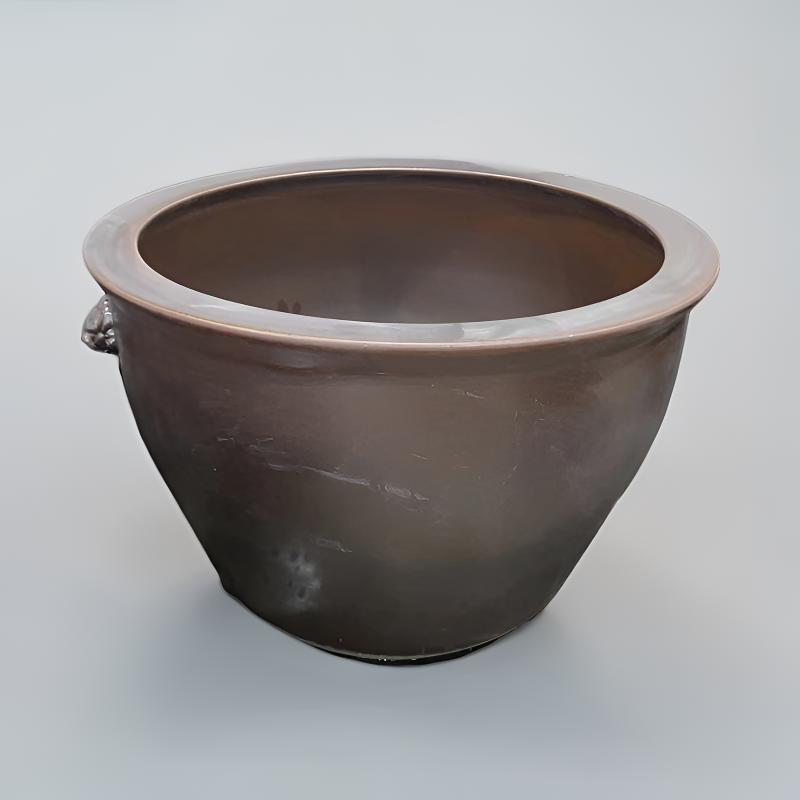 【高72口100】黑荷庭院门海大缸