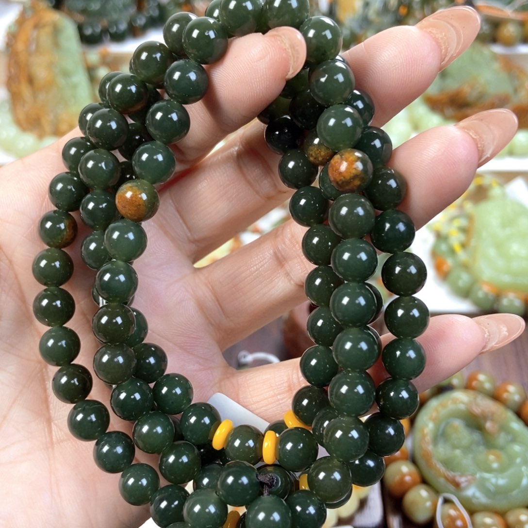 岫岩河磨玉（透闪石质玉）手串未镶嵌