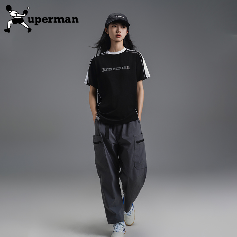 Xuperman 微哈伦锥形户外九分工装裤户外出行日常通勤