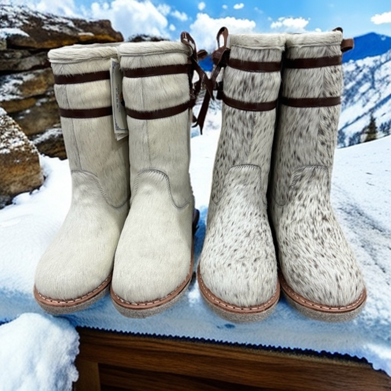 210-73女士冬季保暖中筒全毛马毛靴厚底时尚加厚