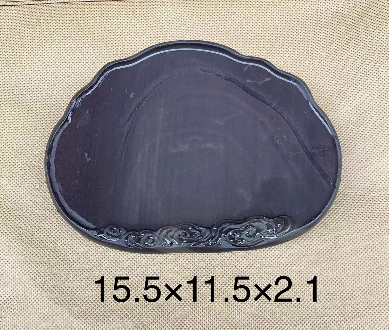 文房四宝肇庆端砚麻子坑，石质细腻石品丰富尺寸15.3x11.5x2配木盒