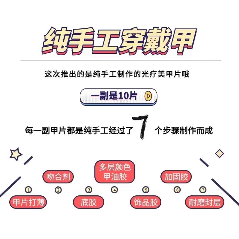 （五单起飞）纯手工穿戴甲.下单备注编码+昵称.No退No换.