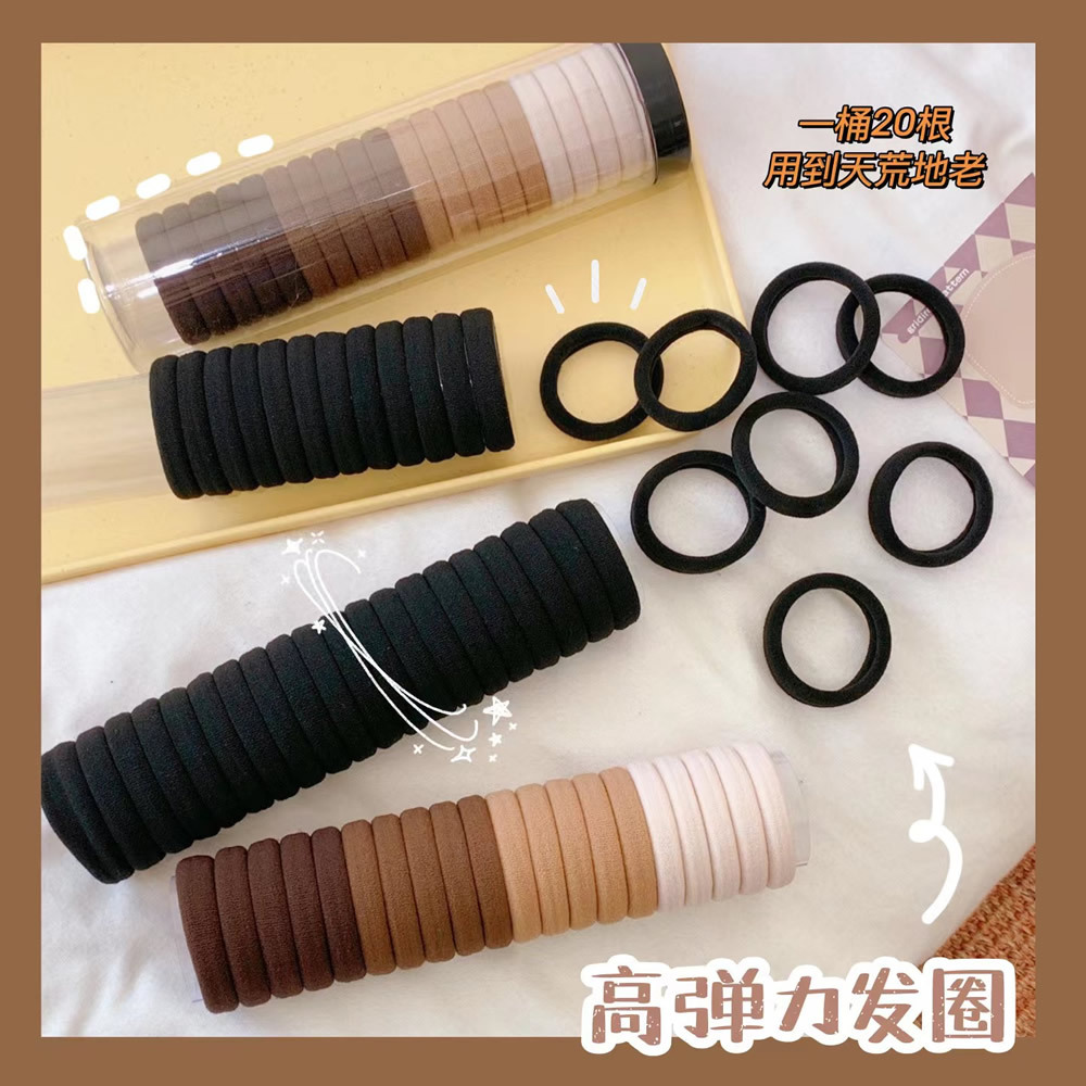 高弹力无接缝发圈加粗发绳成人皮筋ins风高颜值扎头发女绑发皮筋