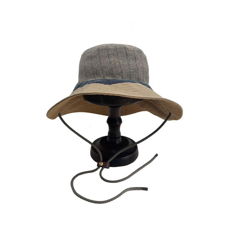 谜底渔夫帽女2024冬季新品复古风户外大帽檐可调节帽绳244MQ1954