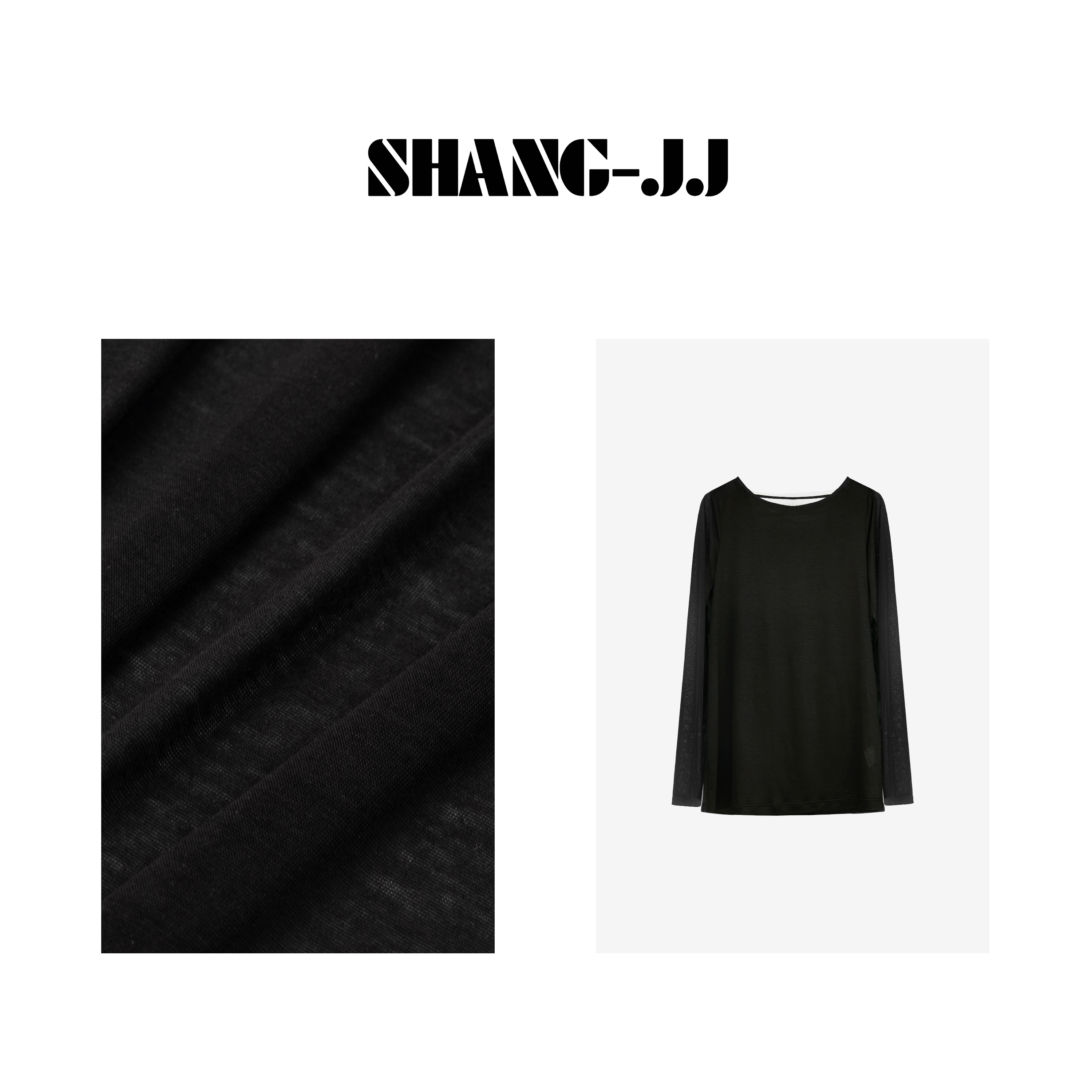 SHANG-JJ【邂逅】100莱赛尔透气时尚设计师透气夏季长袖q131567p