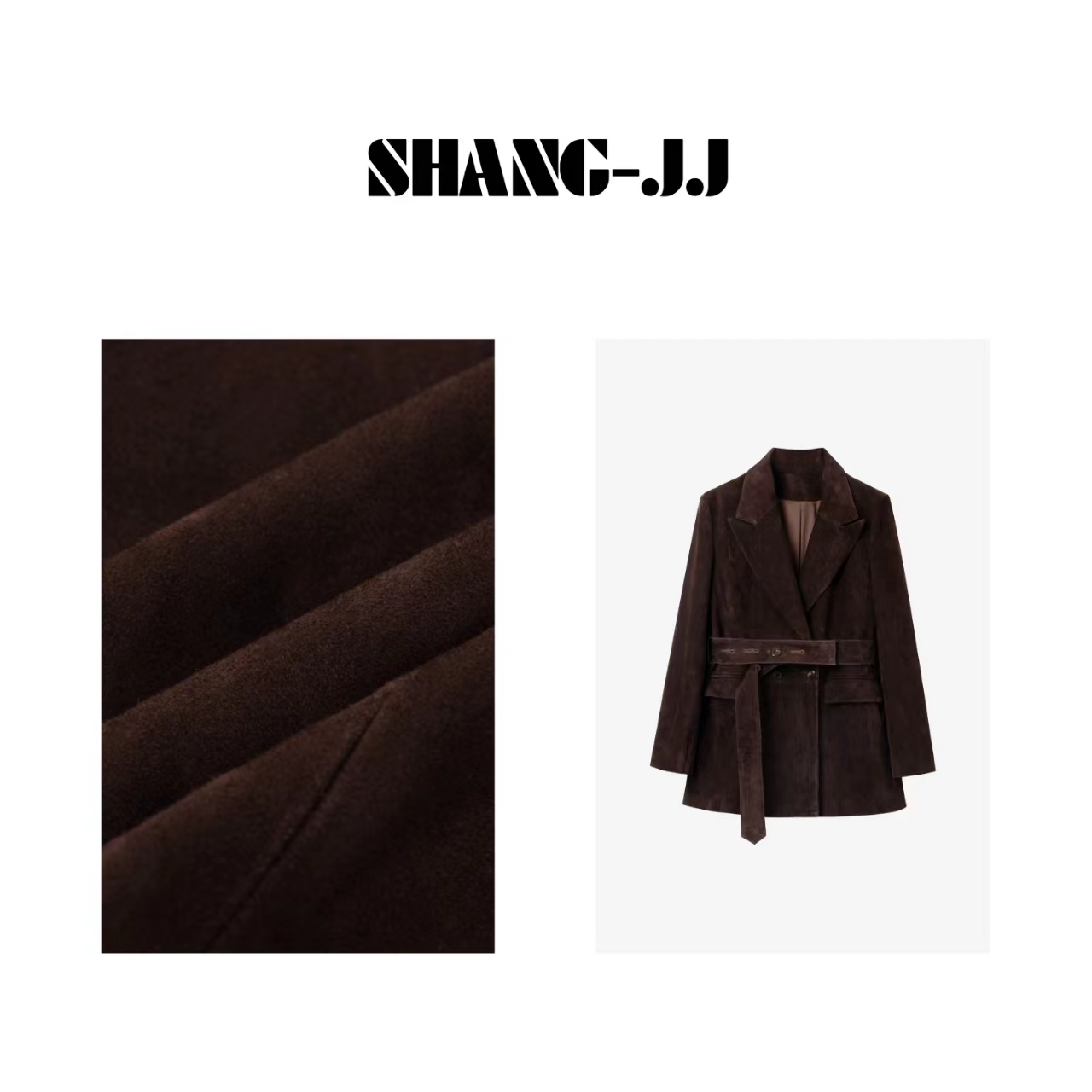 SHANG-JJ【萨维尔】24新款进口山羊皮弹力皮柔软平整风衣q132418p