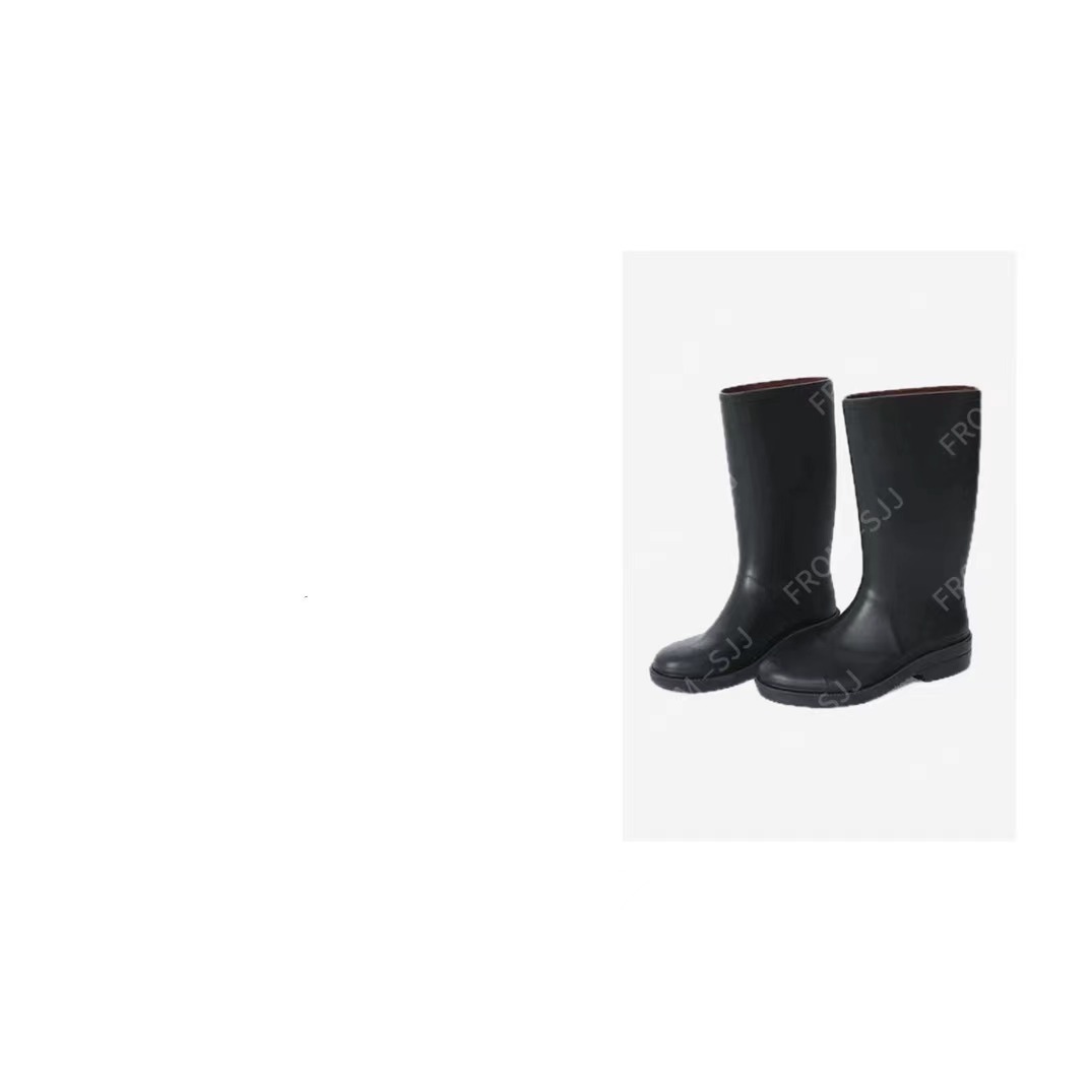 【断货王】24新款高筒时尚百搭不过膝圆头秋冬女士皮靴q130081p