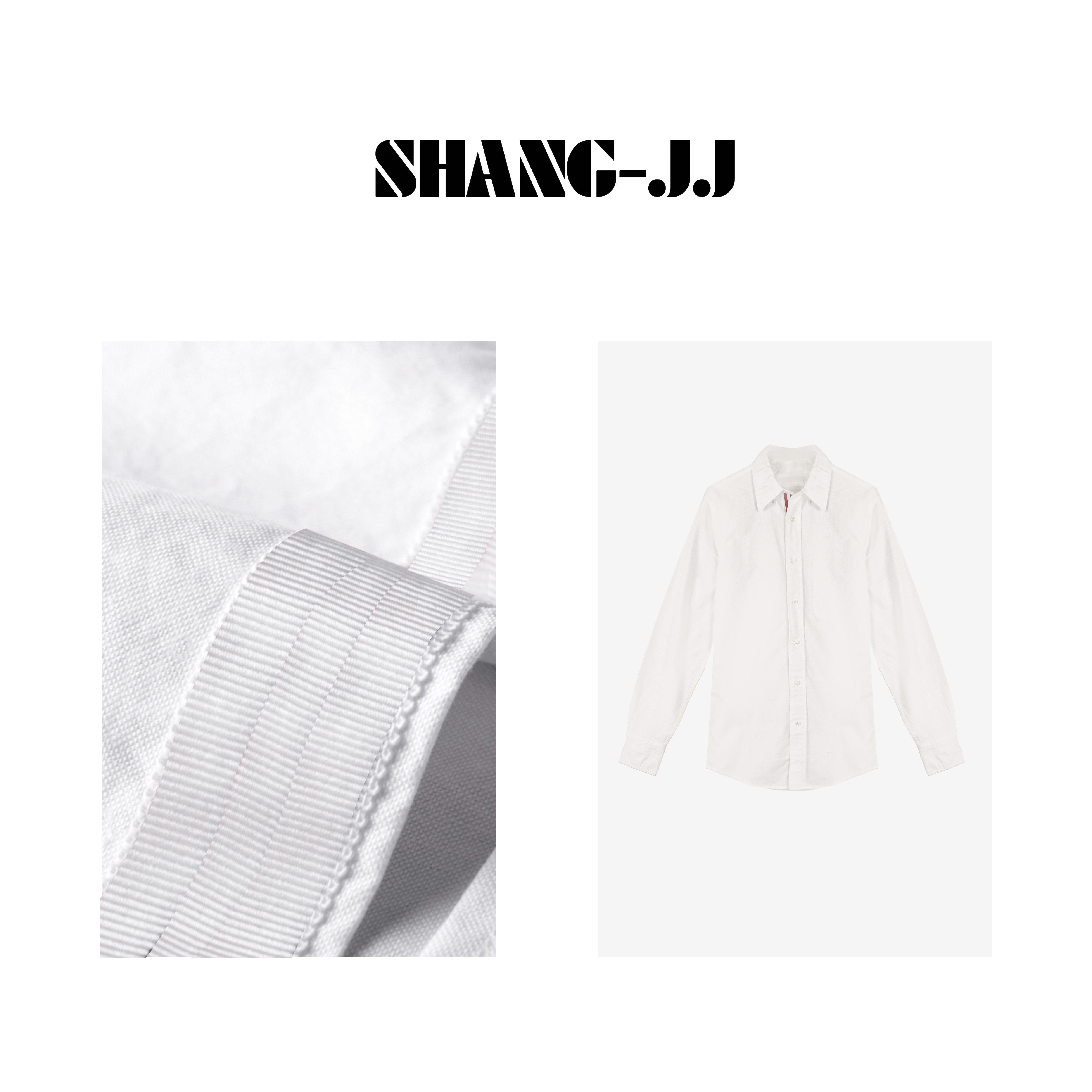 【彩条衬衫】100%棉高定百搭透气白色长袖衬衫q130693p