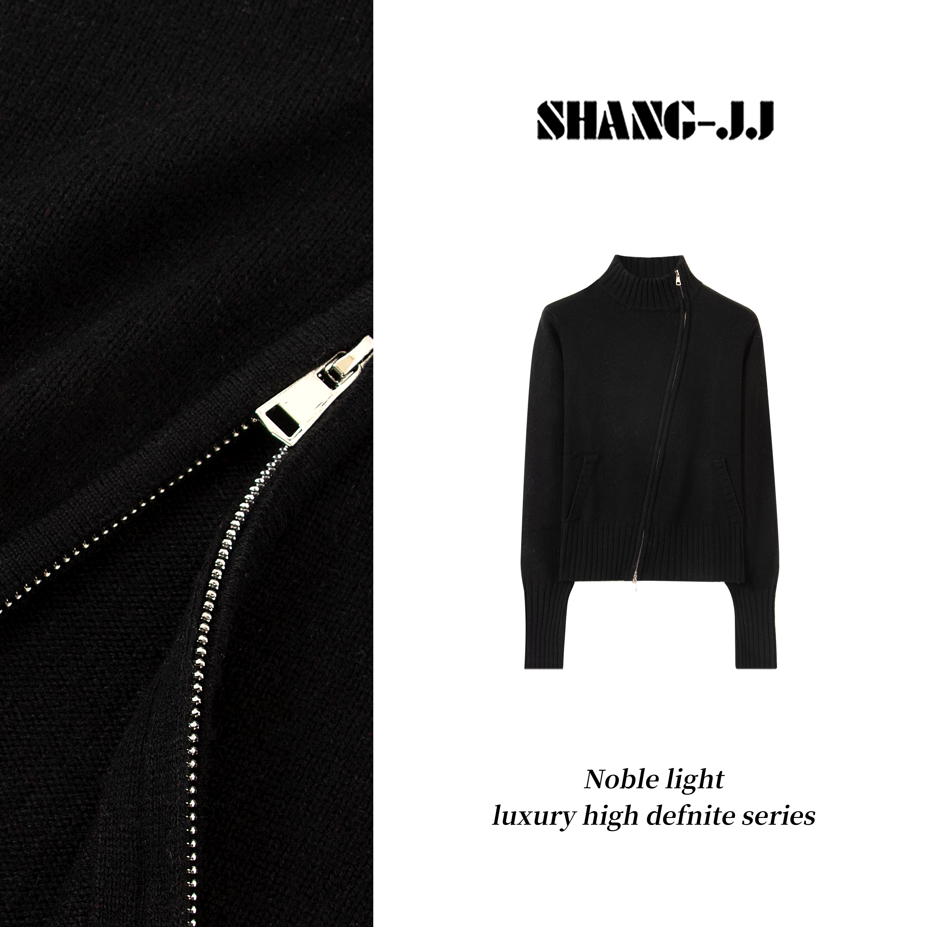 SHANG-JJ【设计感毛衣】秋冬高克重洋毛高捻腈舒适细腻毛衫q132928p