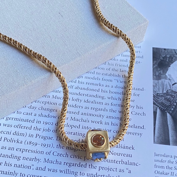 95新 Chanel/香奈儿 01A琉璃宝石多元素骰子项链-37639425