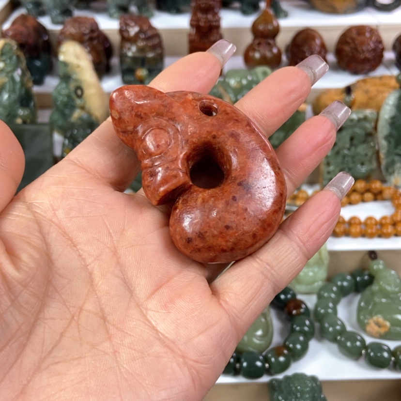 【闪购商品】岫岩河磨玉（透闪石质玉）挂件未镶嵌用****2