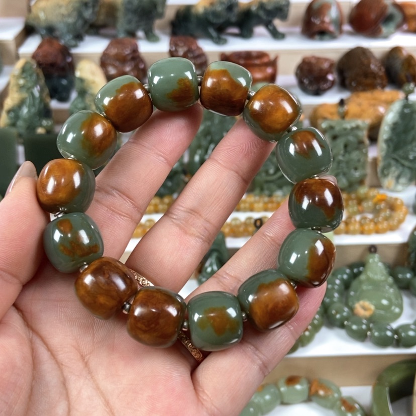 【闪购商品】岫岩河磨玉（透闪石质玉）手串未镶嵌小***风