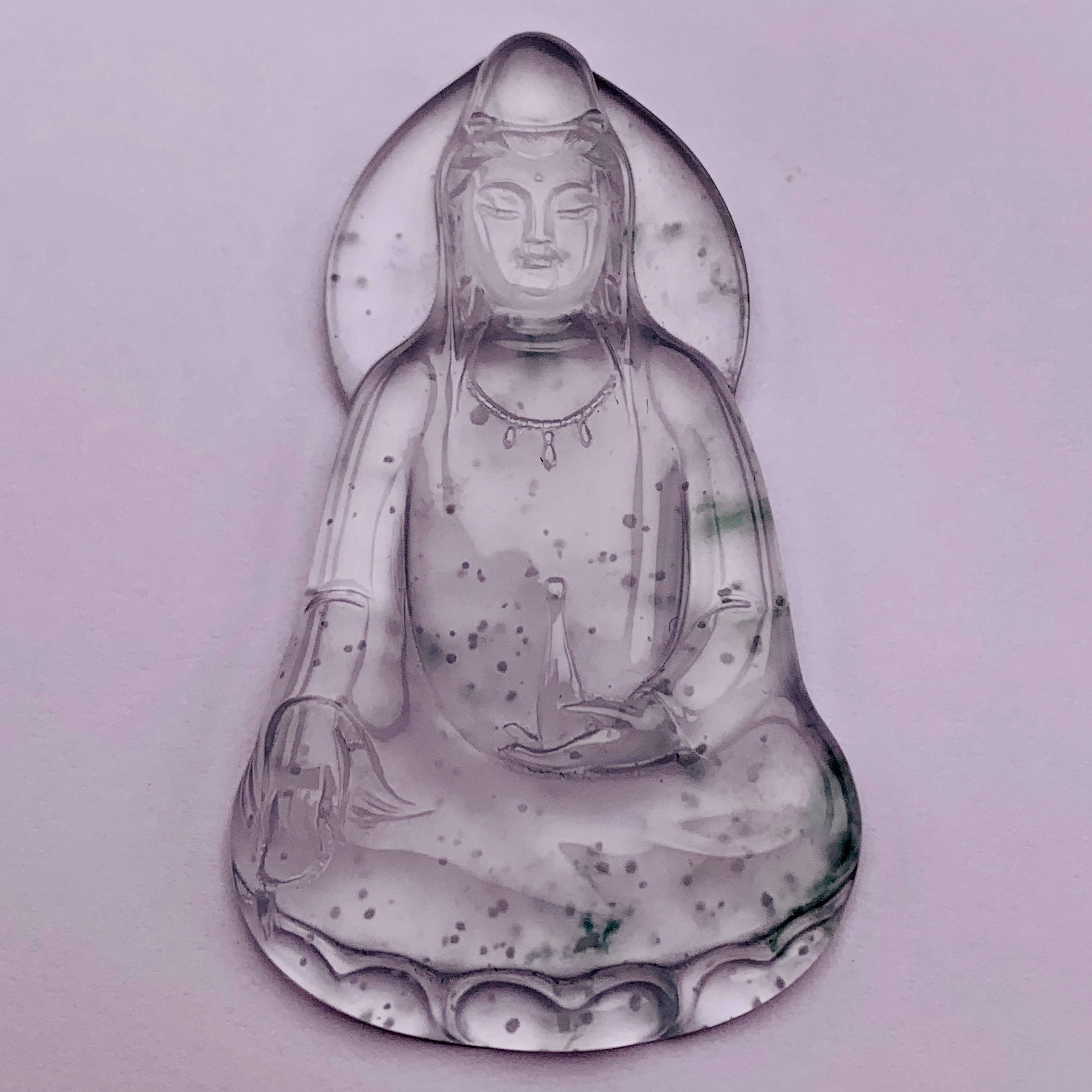 翡翠素衣观音（专用链接，勿拍）高冰观世音雕刻精美