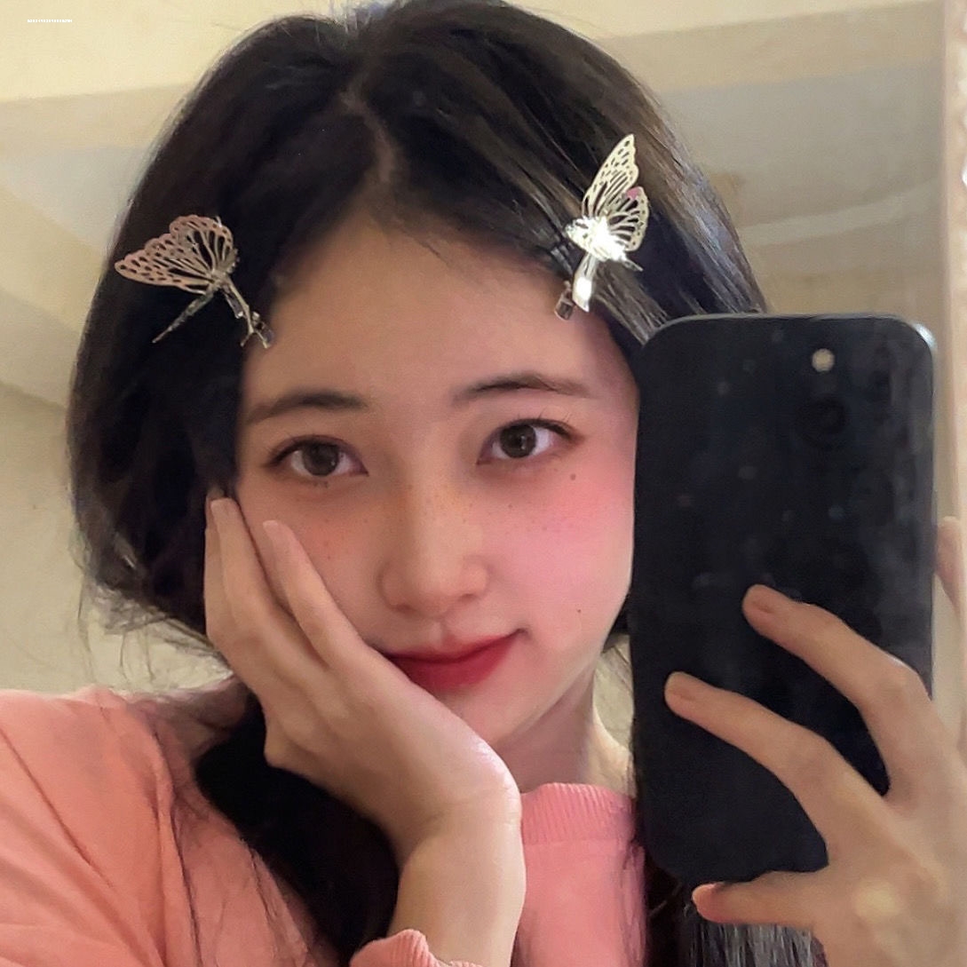 少女百搭精致2023气质设计时尚蝴蝶发夹鸭嘴夹甜妹质感侧边头饰