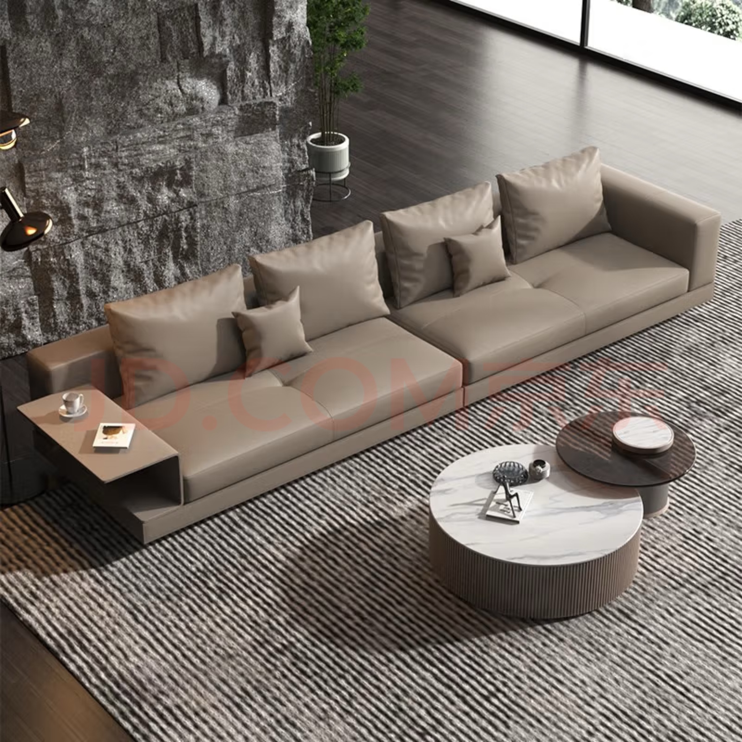 康奈利 进口头层真皮沙发 利亚斯品牌头层牛皮意式轻奢简约别墅