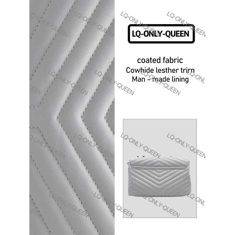 LQ-ONLY-QUEEN手工真皮女包链条斜纹包白色