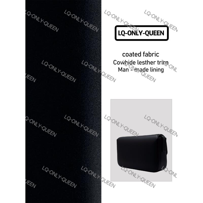 LQ-ONLY-QUEEN手工真皮女包镶边金门长方包黑色