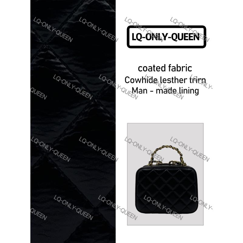 LQ-ONLY-QUEEN手工真皮女包菱格方块黑色18cm