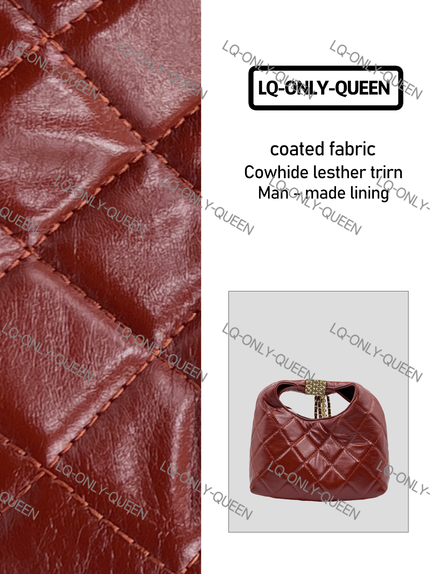 LQ-ONLY-QUEEN手工真皮女包4链条棕色