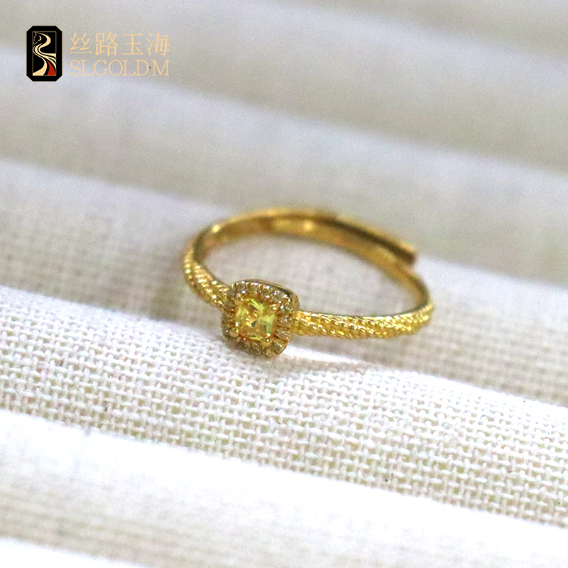 丝路玉海2025新款足金999小方糖戒指时尚气质简约百搭款多退少补