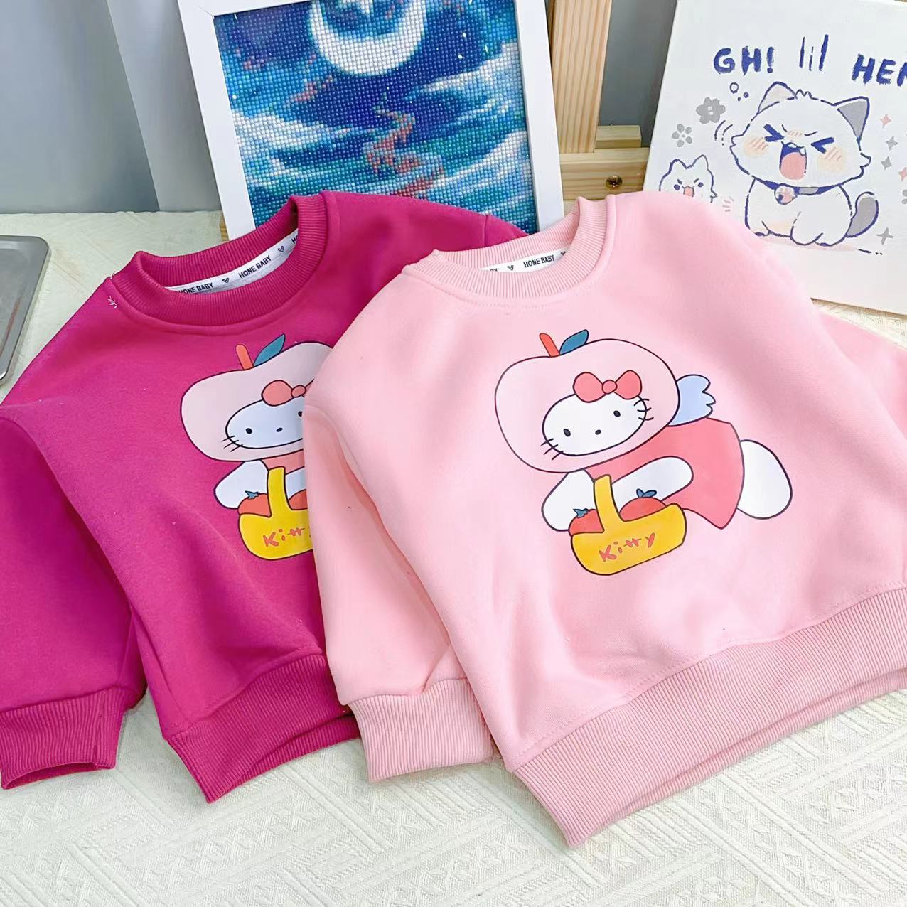 儿童加厚圆领秋冬套头卫衣  3210