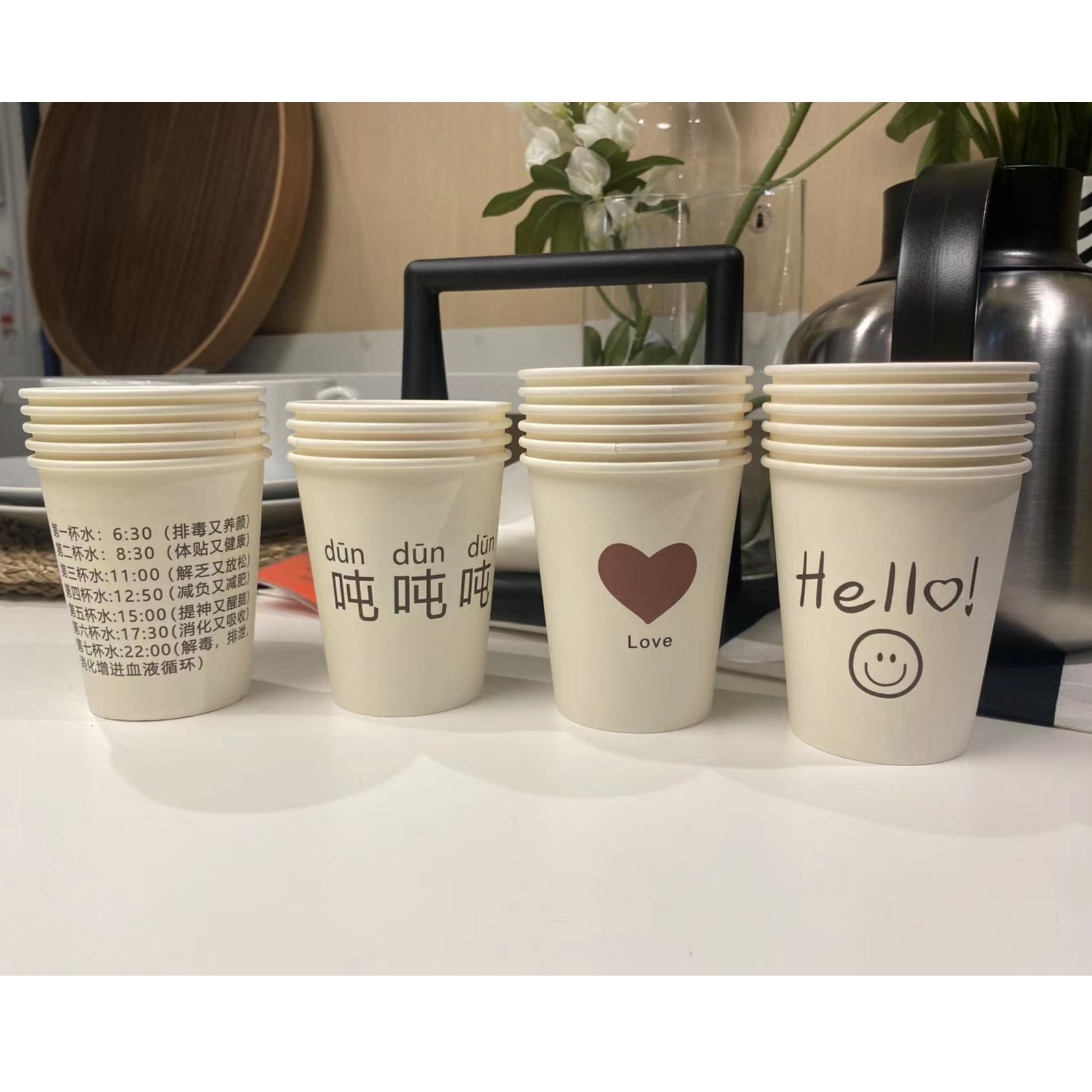一次性纸杯加厚加硬纸杯国潮卡通可爱杯子家用商用喝水杯茶水杯