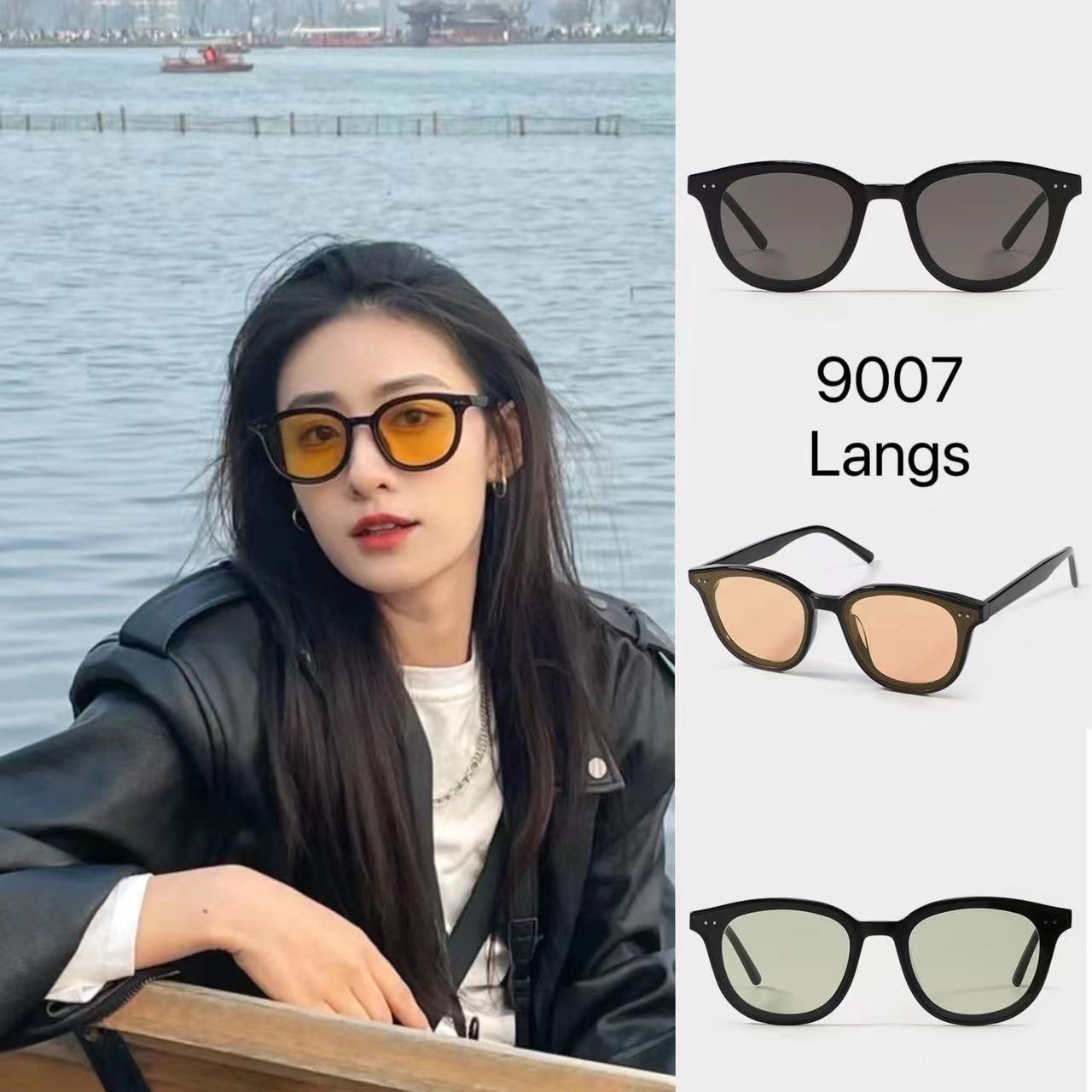 9007时尚百搭墨镜langs网红复古潮流夏季太阳镜防紫外线开车专用