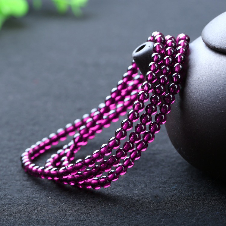 9a收藏级紫牙乌3.8毫米全净体三圈手链