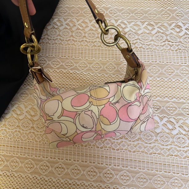 95新 COACH/蔻驰 Giggle中古/coach粉色饭盒/