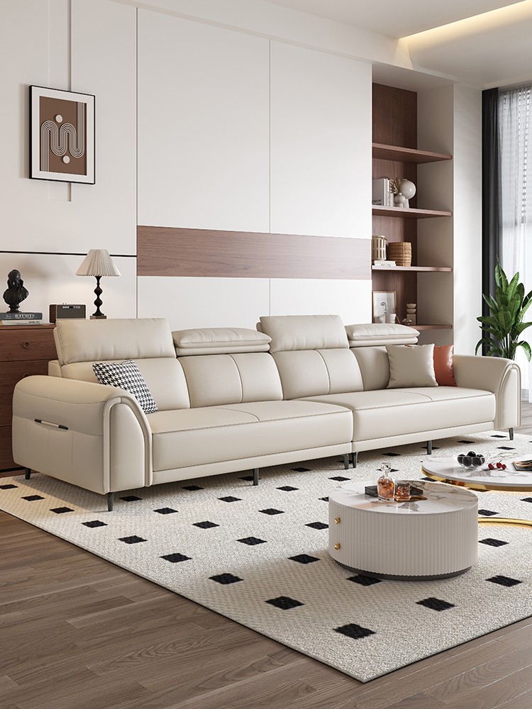唯美思家意式极简奈迪芬真皮沙发简约小户型客厅三人位现代皮沙发