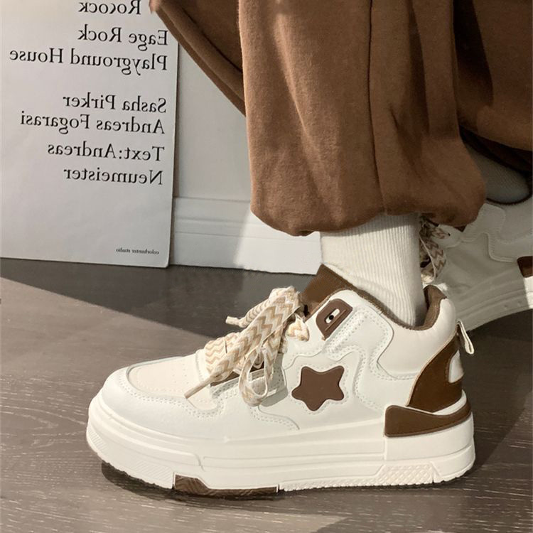 红蜻蜓牌百搭休闲高帮板鞋ins潮运动鞋2023秋季新款女鞋厚底小白