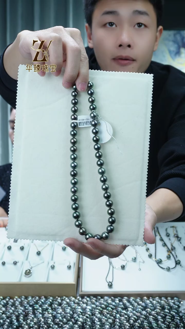 【闪购商品】海水珍珠项链银S925镶嵌大溪地 正圆项链