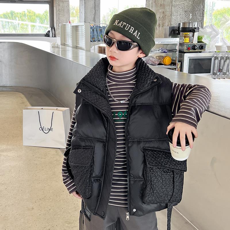 男童马甲秋冬季2025新款儿童外穿加厚中大童背心男孩马夹潮