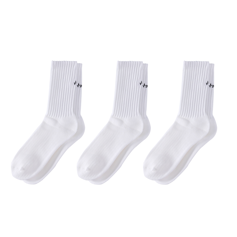 DRIVESTRAIGHT 23AW秋冬季百搭长筒纯棉运动刺绣纯色长袜2.0