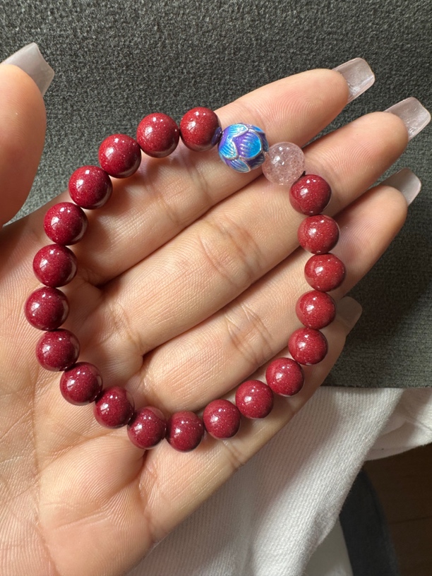 天然辰砂8mm朱砂手串白露同款