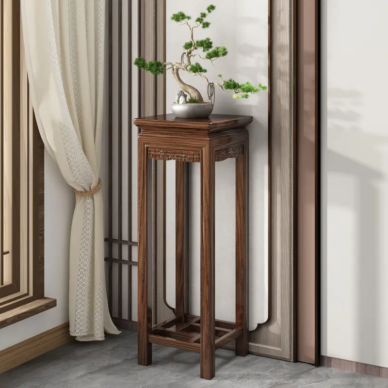 新中式实木花架子客厅落地式置物架阳台装饰多肉花盆植物摆放架