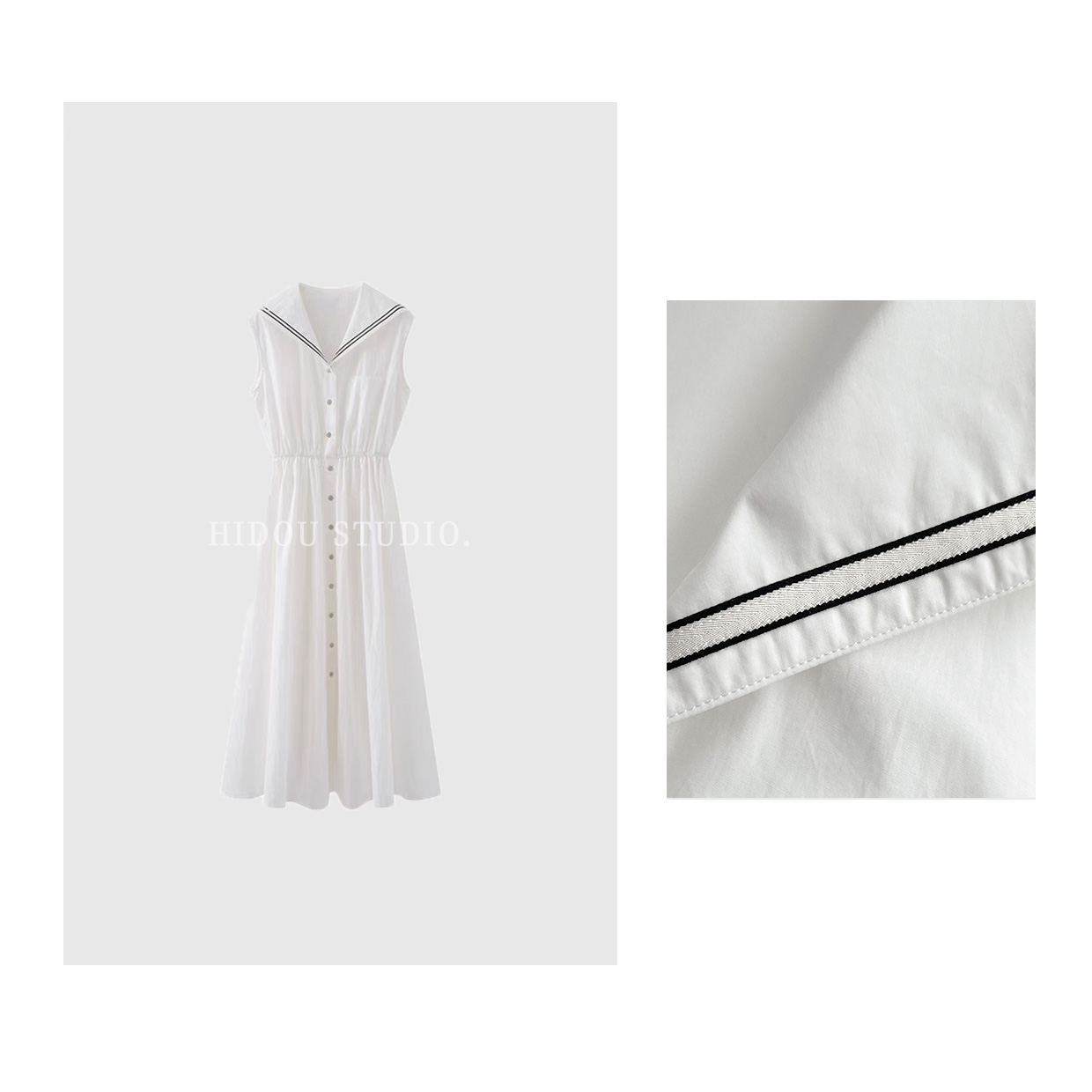 【痘痘私服】|【miu系学院】法式学院海军领连衣裙