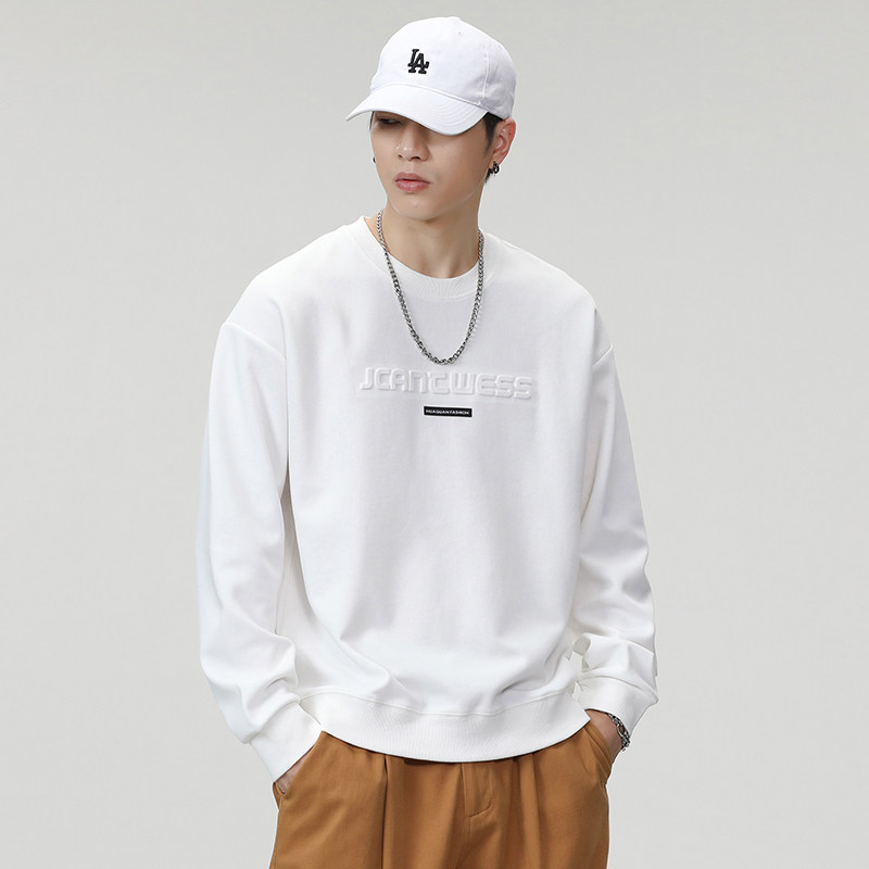 男士40岁时尚长袖春秋季新款休闲圆领运动上衣舒适百搭卫衣打底