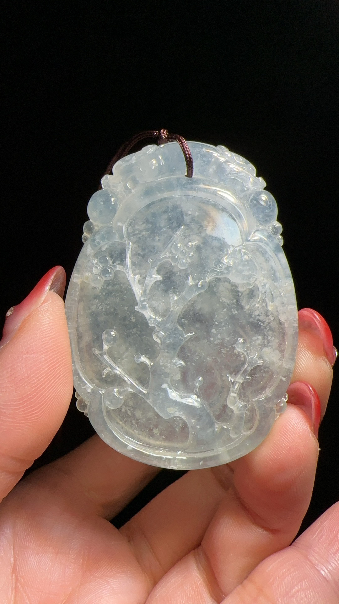 翡翠发财树挂件冰种