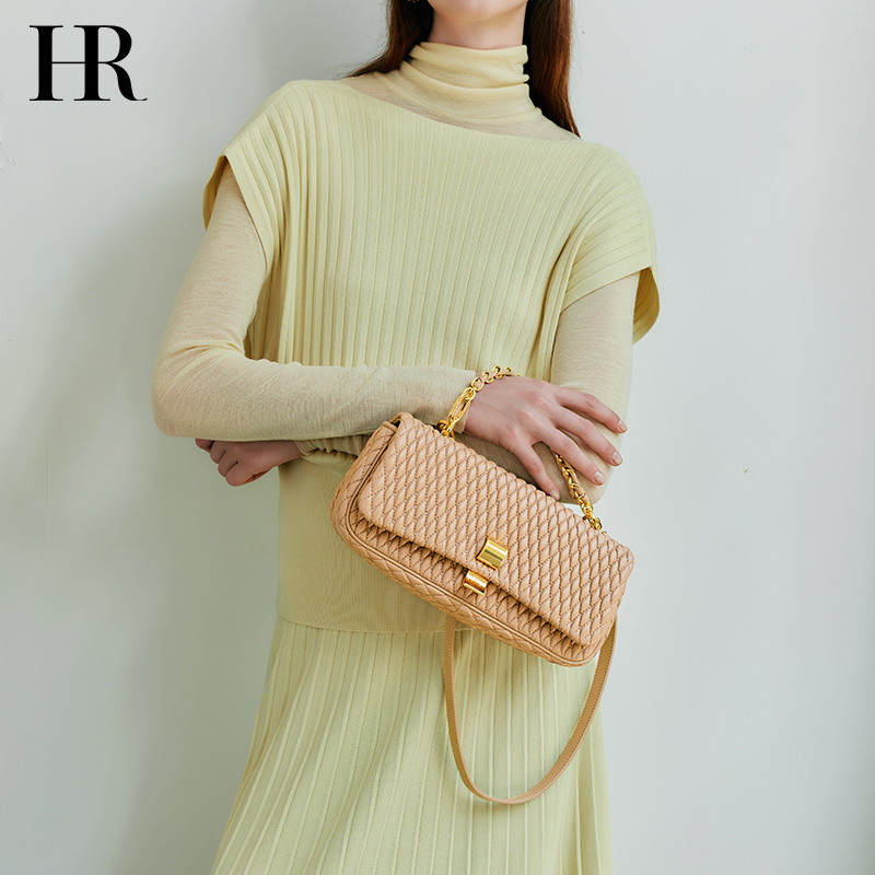 HR赫莲娜女包气质法棍包百搭手拎包高级感单肩包