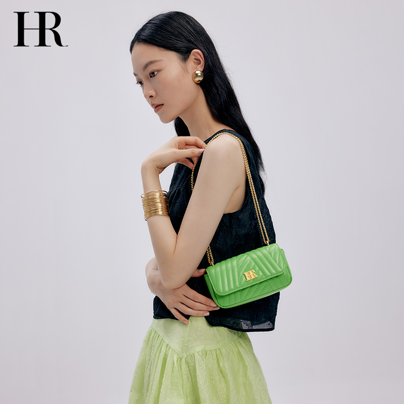 【薄荷曼波】HR赫莲娜女包春夏链条小方包百搭单肩斜挎包轻奢品牌包