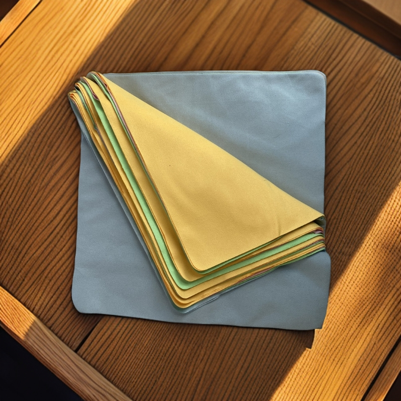 30*30简约四色海岛丝麂皮绒镜布面料柔软高档擦屏幕布镜面清洁布